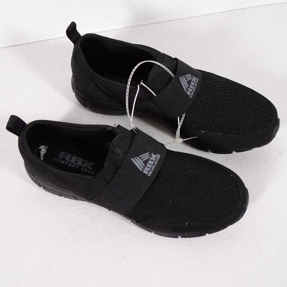 RBX Howie Slip On Sneaker Men's Size 9W Black Training Shoes Athletic Active NEW